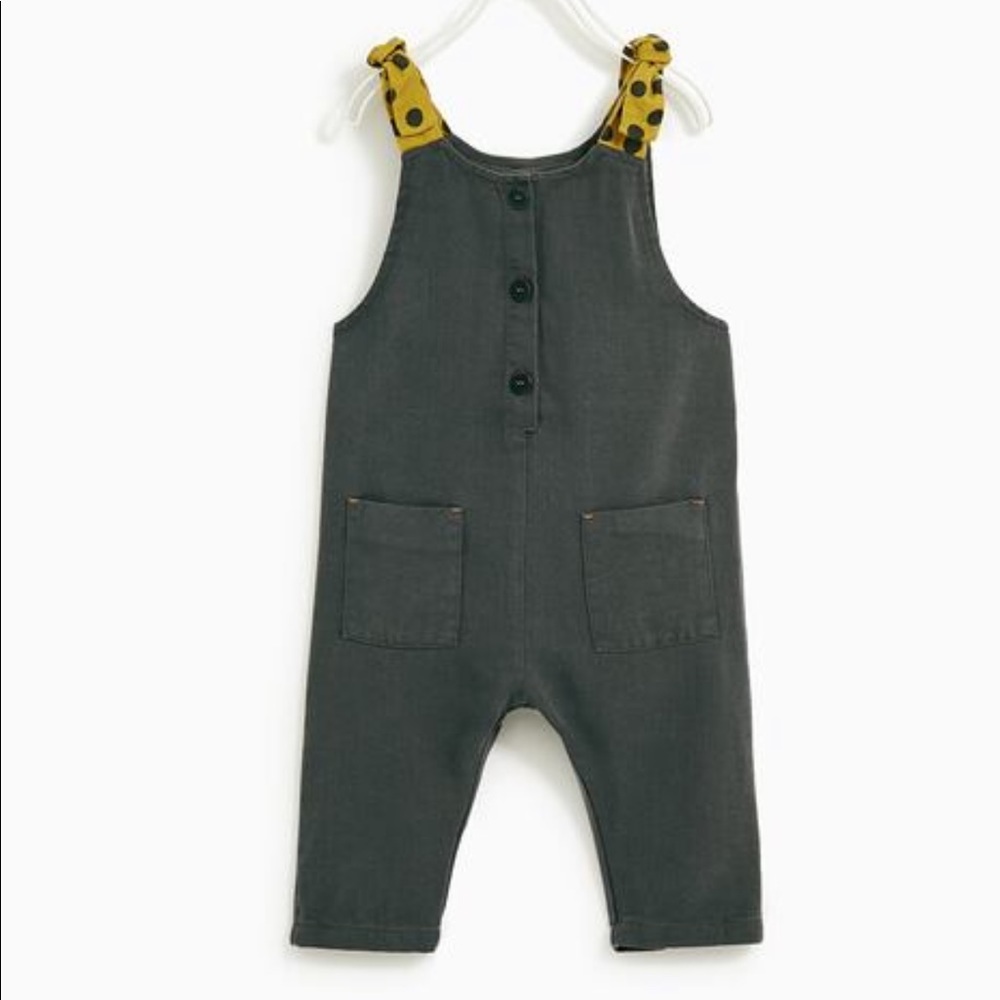 Zara baby girl 2-3 years JUMPSUIT WITH POLKA DOT TIES